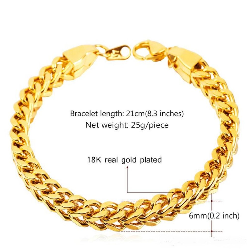 18k Gold Plated Big Chunky Chain Bracelet - Picture 7 of 8
